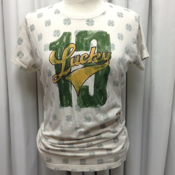 Lucky 13 & 4 Leaf Clover Print Top