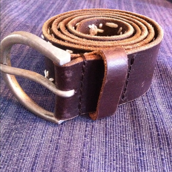 Brown stitched belt