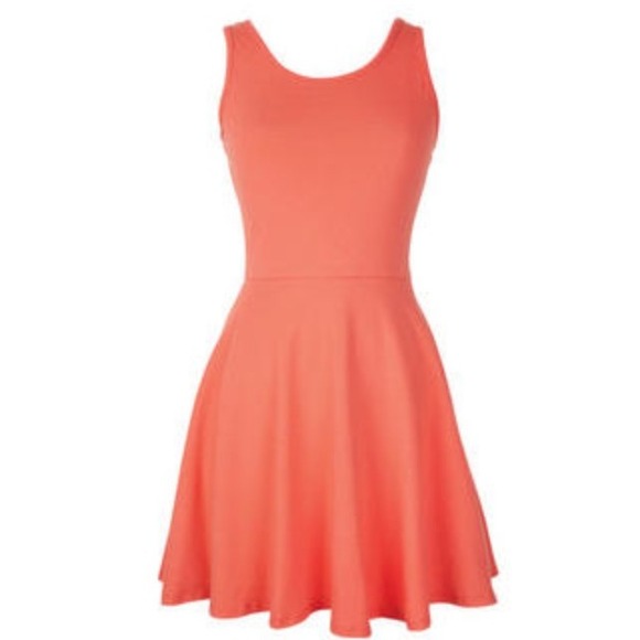 Coral skater dress