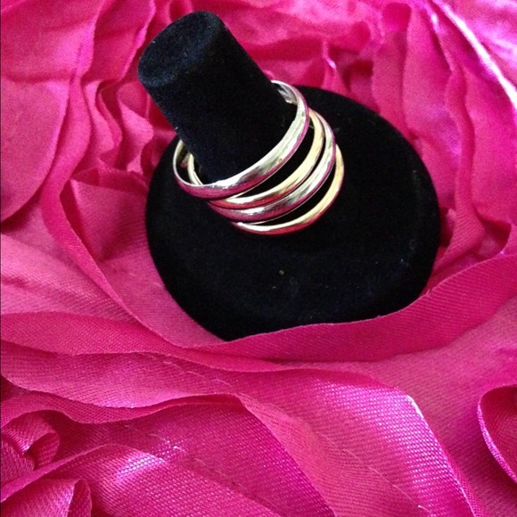 Silver and gold ring set