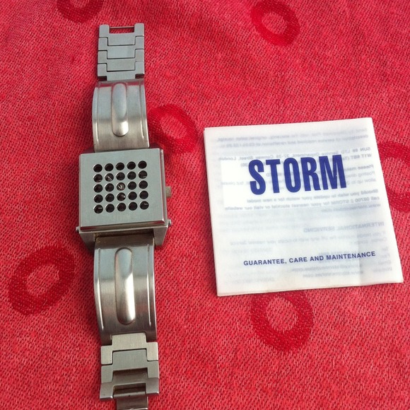 Retro futuristic stainless steel watch.