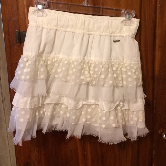White Hollister ruffle skirt
