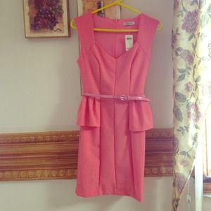 Arden B tropical sweetheart peplum dress