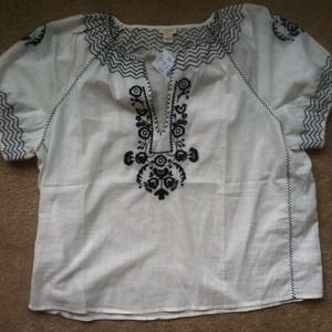 NWT J. Crew Embroidered Blouse