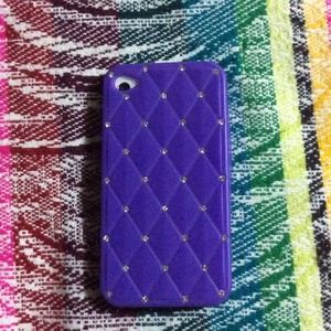 iPhone 4/4S purple diamond rubber case