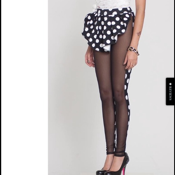 Polka dot sheer leggings peplum - Picture 2 of 4