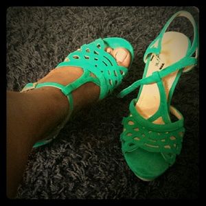 Emerald Green Platform Sandals