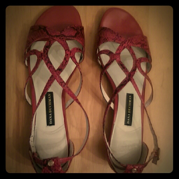 Gorgeous, brand new, red croc, strap design flats!