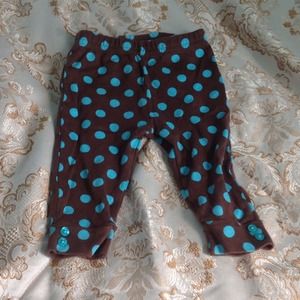 Super-cute polka dot blue and brown leggings