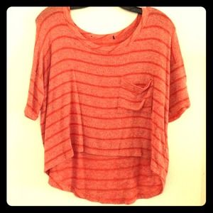 Orange & Coral High Low Crop Top