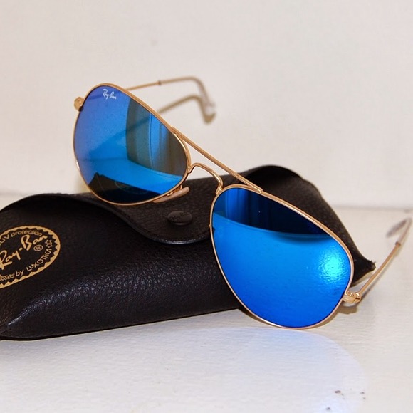 Ray ban blue mirror aviators