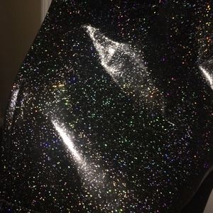 black glitter rain mac