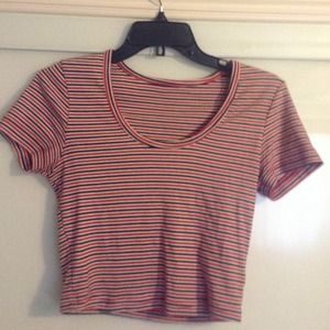 AA red white and blue crop top
