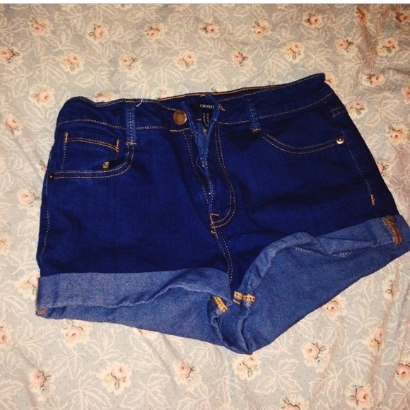 High waisted denim shorts