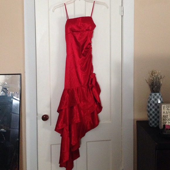 Red silk homecoming dress