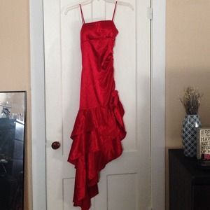 Red silk homecoming dress