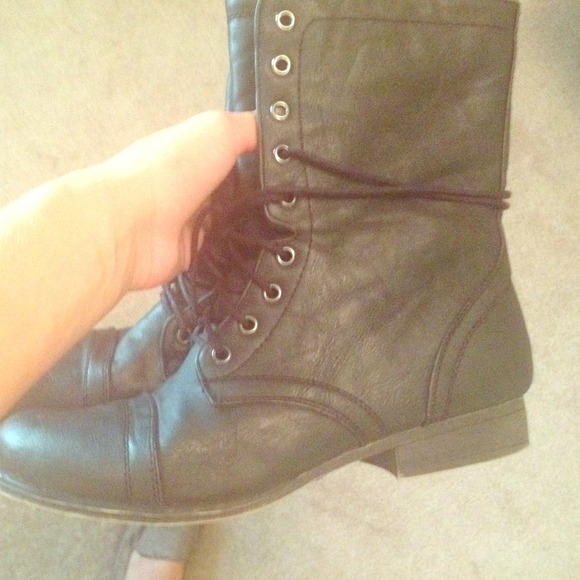 Black combat boots