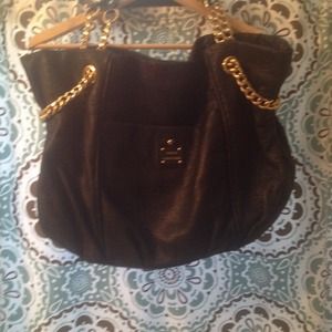 Juicy couture blk leather tote