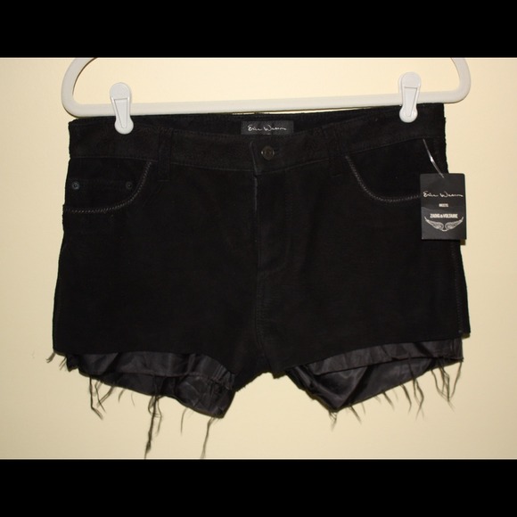 Zadig & Voltaire Erin Wasson suede leather shorts
