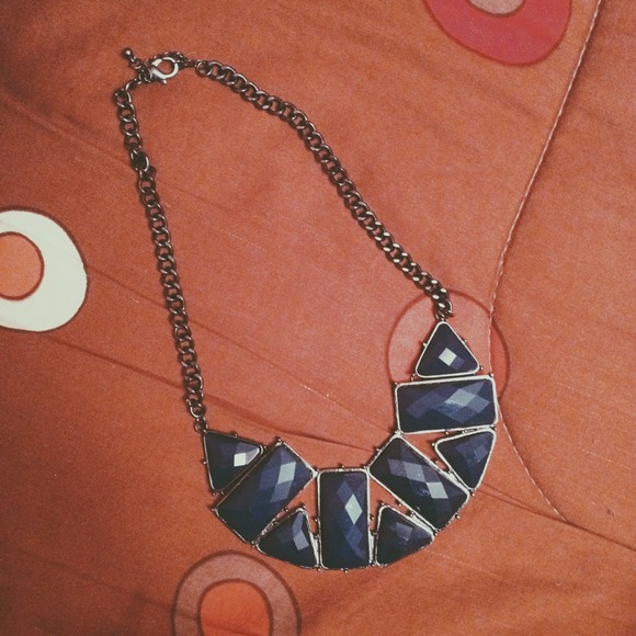 Navy Blue Stone Statement Necklace