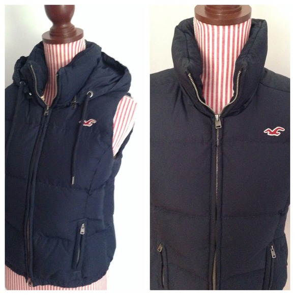 Navy  Blue Hollister Puffy Vest