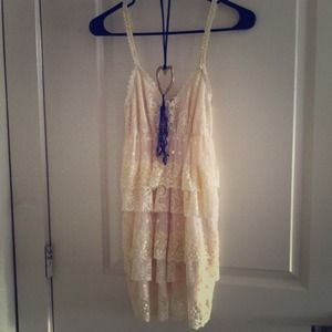 S/M off white tiered Pretty Angel lace dress