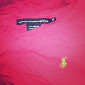 Hot pink womens Ralph Lauren polo sport vneck