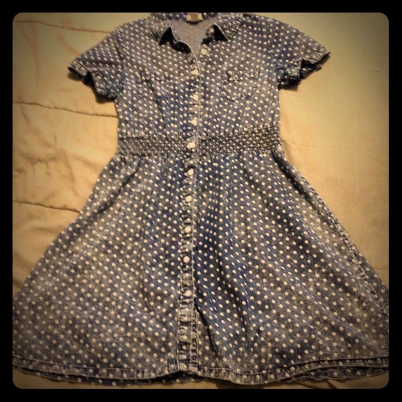 Mossimo Denim Polka Dot Dress -Size Medium