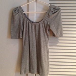 Grey scoop neck top