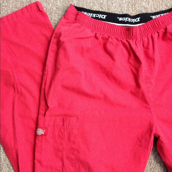 Red scrub pants
