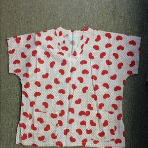 Hearts scrub top
