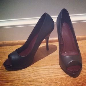 Black Zara open toe heels