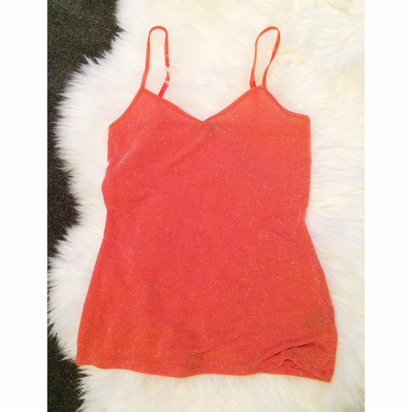 Orange Sparkly Tank Top