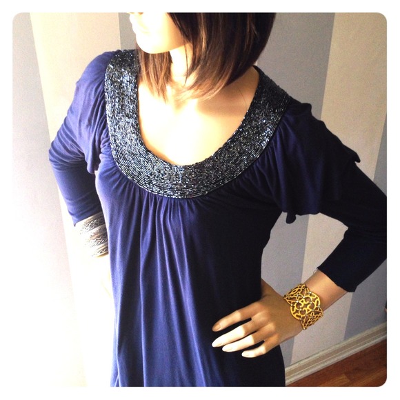 Chloe beaded stretch layered top
