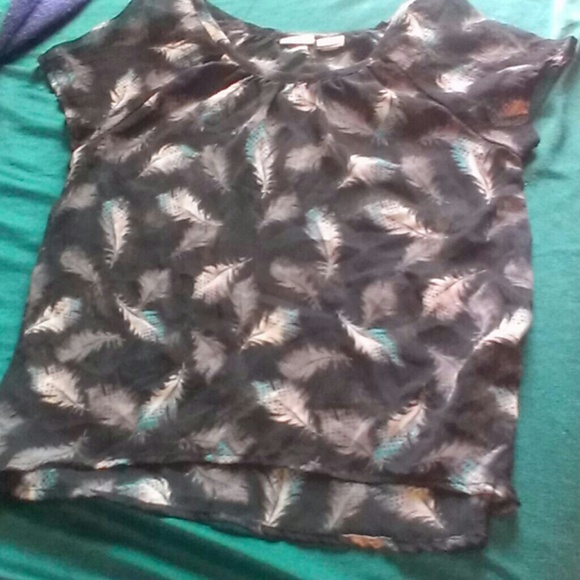 Sheer feather blouse