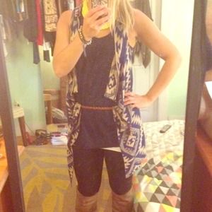 Long Aztec sleeveless vest