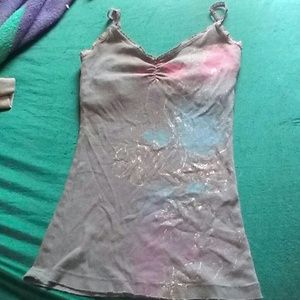 Floral print tank with built in bra