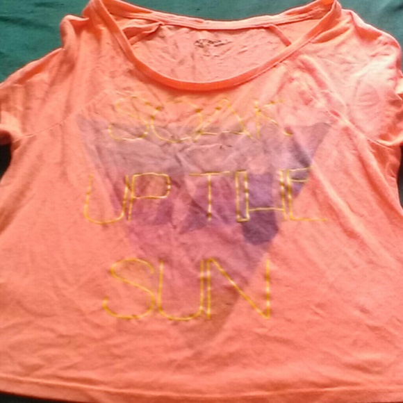 Orange 'soak up the sun' crop top