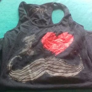 I heart mustache racerback