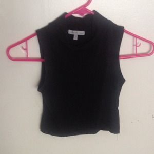 Turtleneck crop sleeveless tank