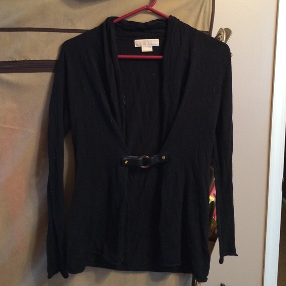 Michael by Michael Kors Black Belted Cardigan