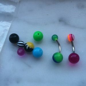 Belly rings and curling iron