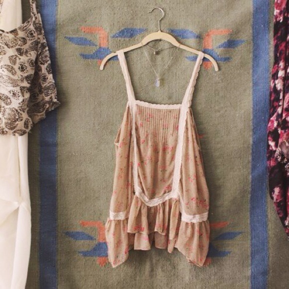 Free People Floral Lacey Top