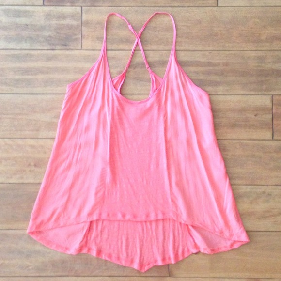 Tops - *SOLD* Oversized Boho Hippie Boxy Flowy Coral Tank