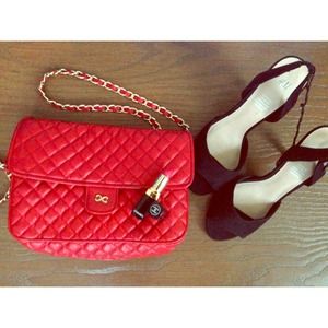 Black suede single strap heels