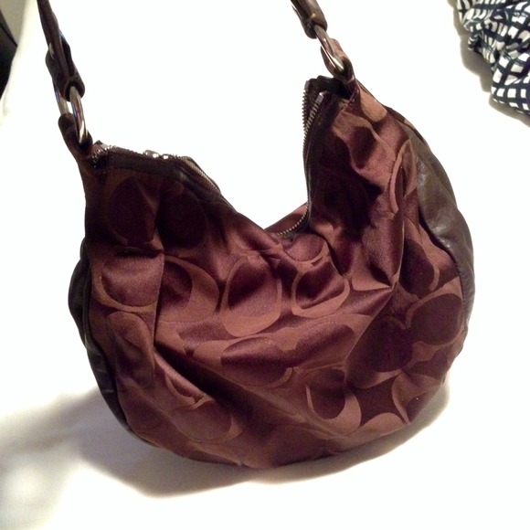 Brown Coach Slouchy Shoulder Handbag Purse