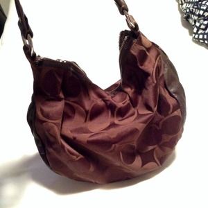 Brown Coach Slouchy Shoulder Handbag Purse