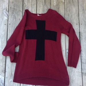 Maroon cross sweater