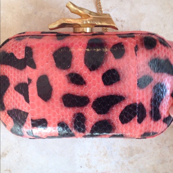 Diane von Furstenberg Clutches & Wallets - HOST PICK Lizard embossed pink/black DVF clutch