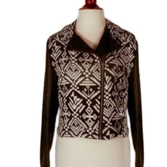 Cropped Aztec Moto Jacket - Picture 2 of 4